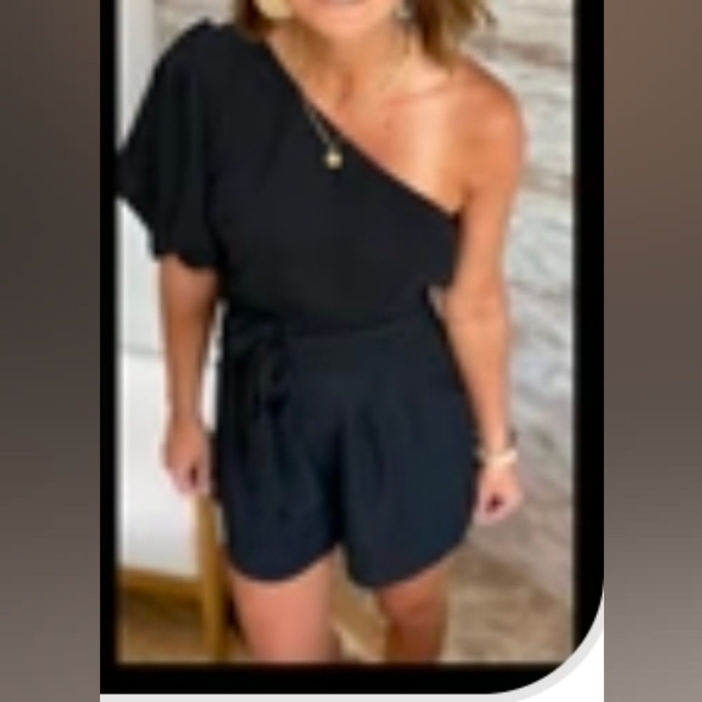 White Birch Black One-Shoulder Skort/Dress